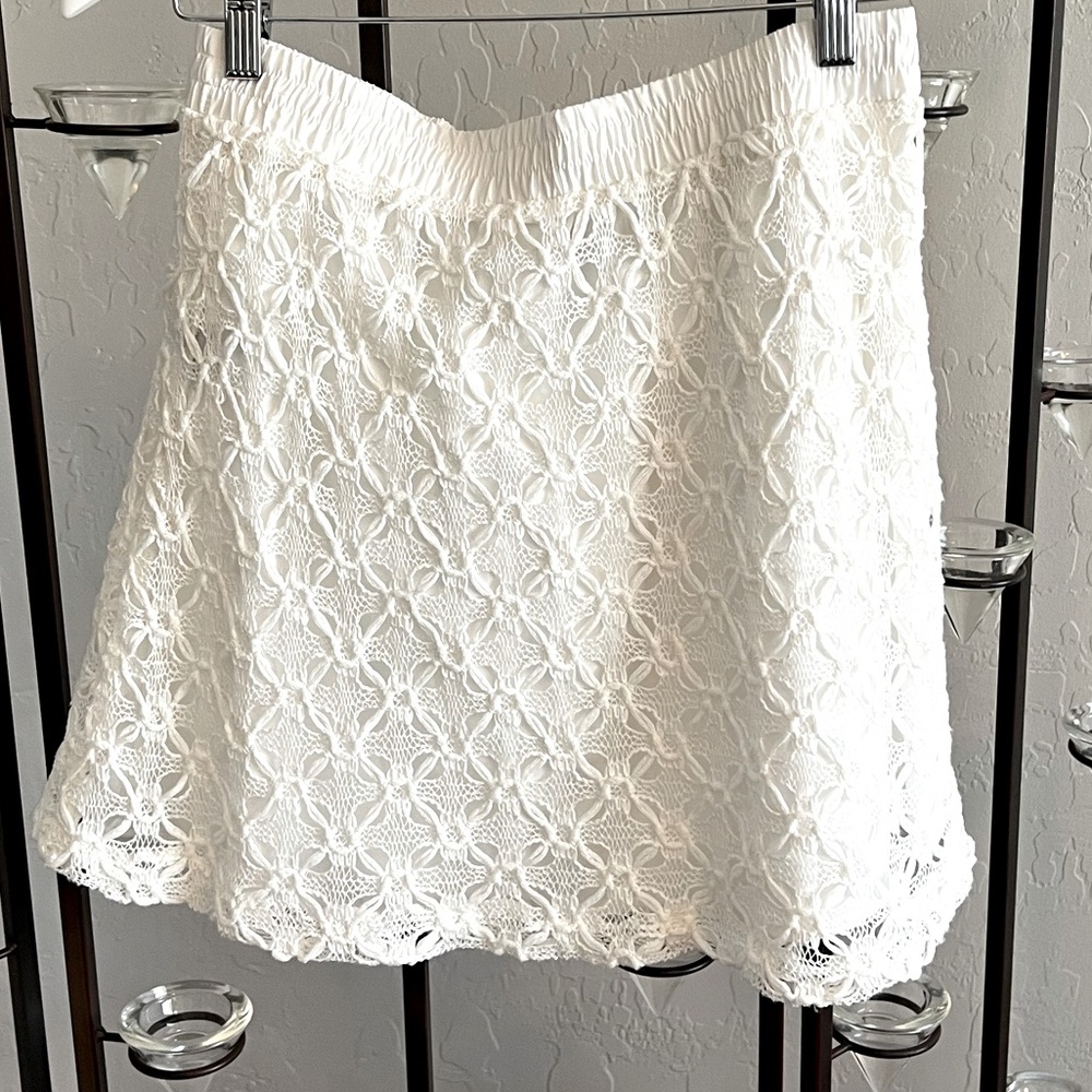 Cynthia Steffe White Lace Skirt